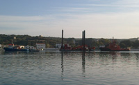 This morning the Dipper Von Rocks dredger arrived in Maó to dredge the port      