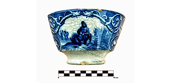 A piece of mid 19th century French pottery found during the dredging work at the Port of Maó
