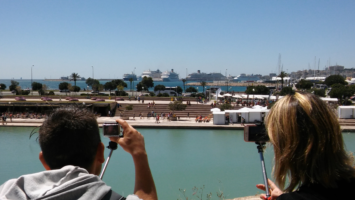 Ocho cruceros hacen escala el mismo día en el puerto de Palma