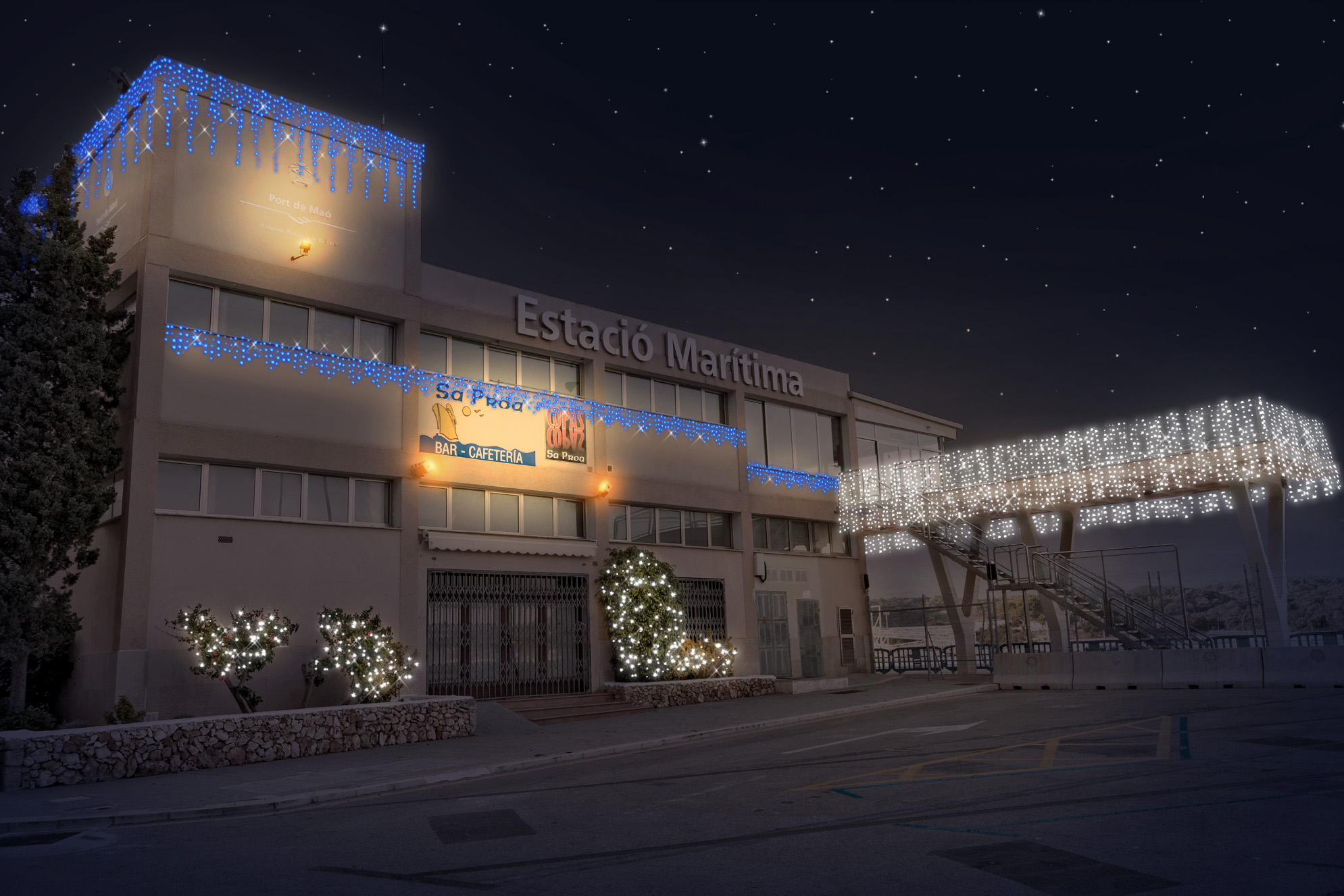 El puerto de Maó estrena luces de Navidad