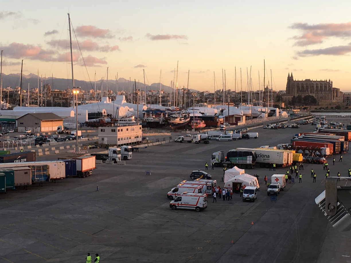 El puerto de Palma organiza un simulacro de accidente por fuga de gas 