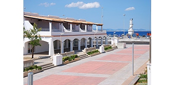 New car park building and gas station for boats in the port of La Savina  