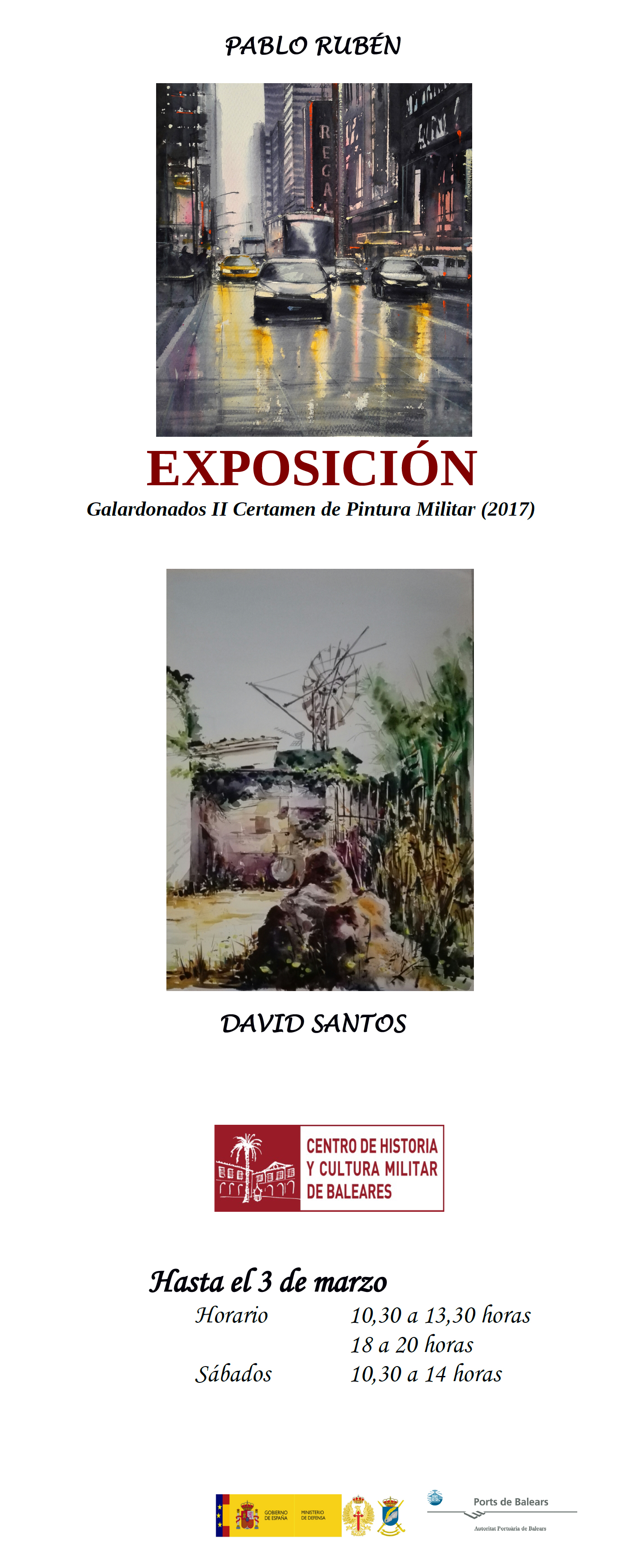 Exposición de Galardonados en el II Certamen de Pintura Militar (2017)
