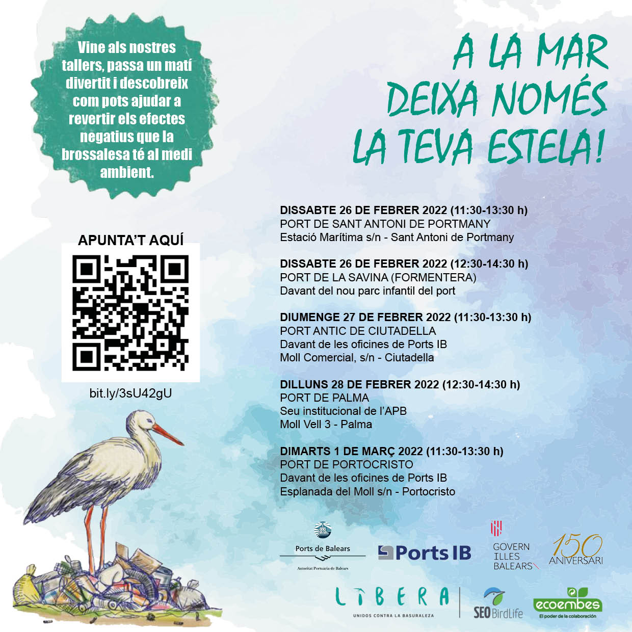 The Port Authority of the Balearic Islands and Ports IB join forces to raise awareness of waste left in natural environment on the occasion of Balearic Islands Day 