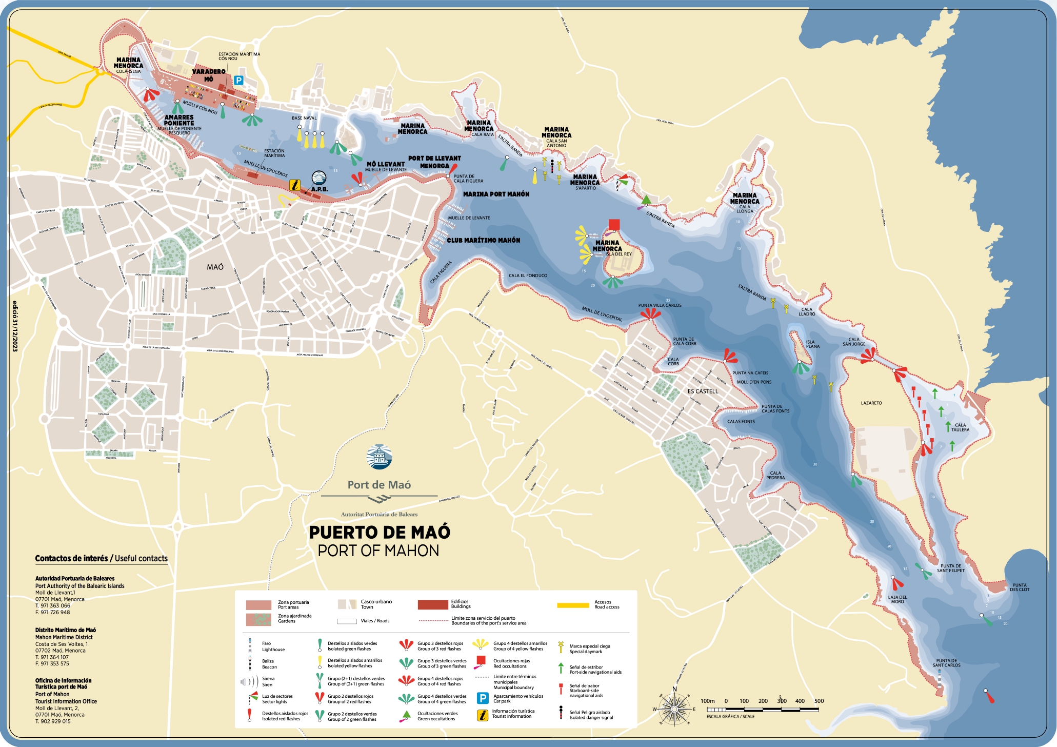 Plano puerto de Maó 2023