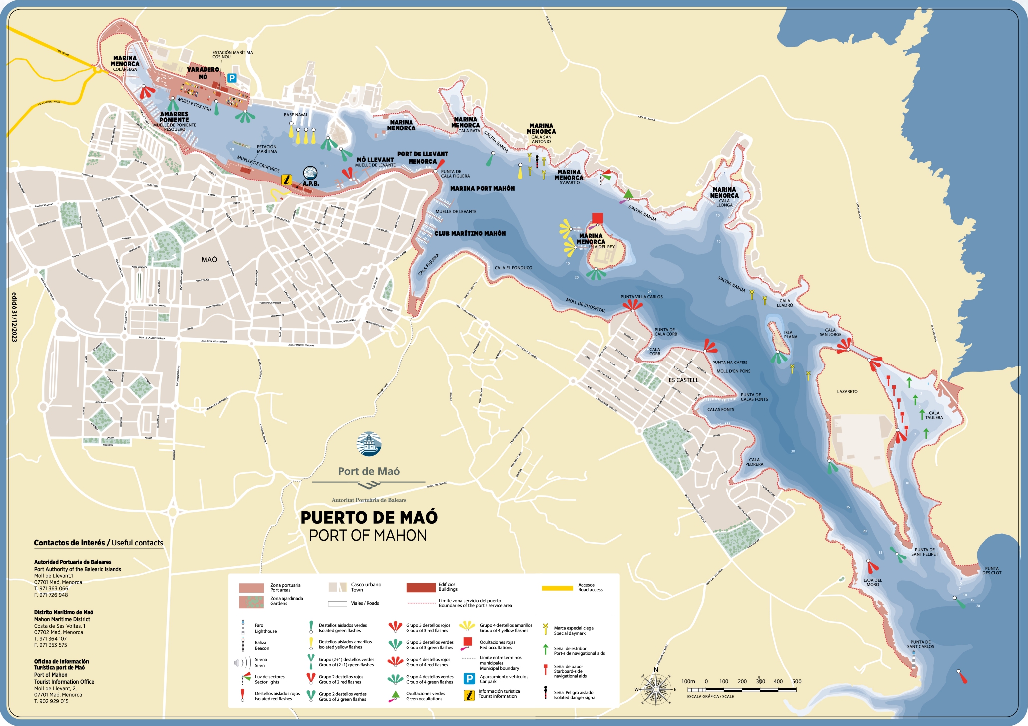 Maó's port map 2023