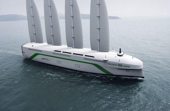 Wallenius Marine presenta un velero de carga para el transporte de vehículos.
